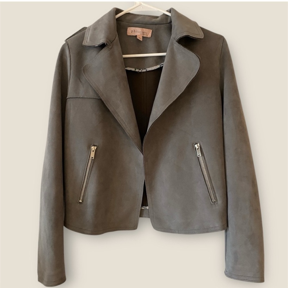 Philosophy Gray Faux Leather Jacket